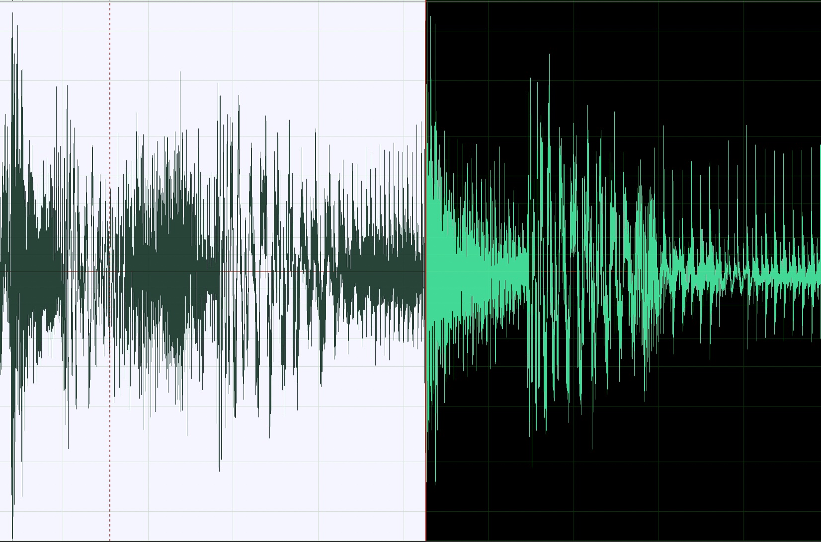 Waveform showing the final bookend beat