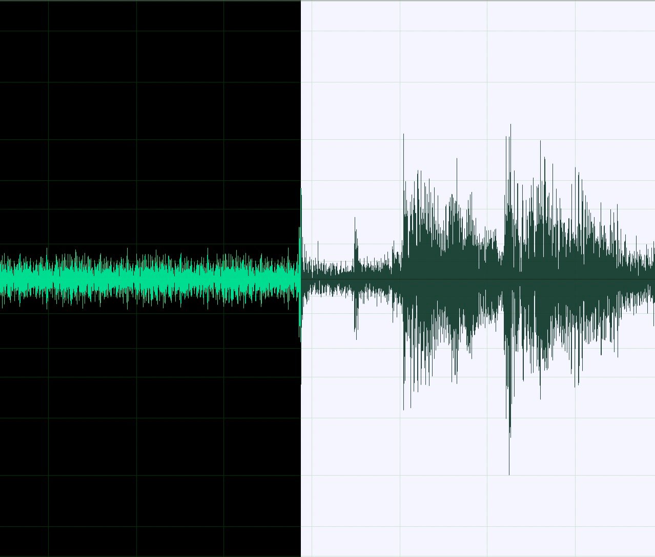 Waveform showing the first bookend beat