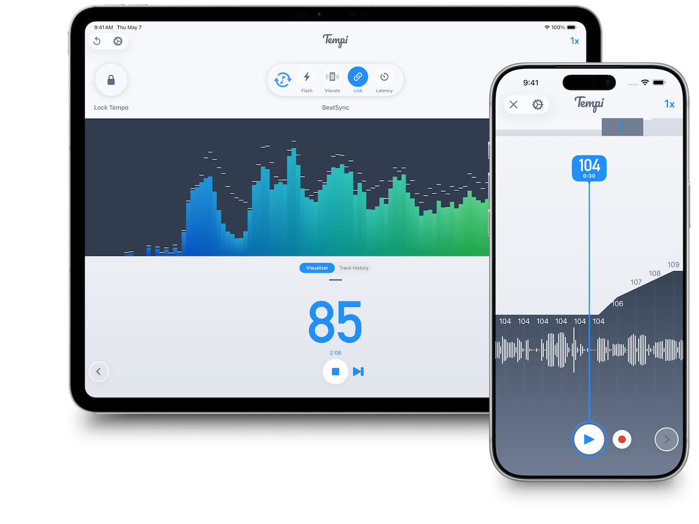 Tempi running on iPad and iPhone