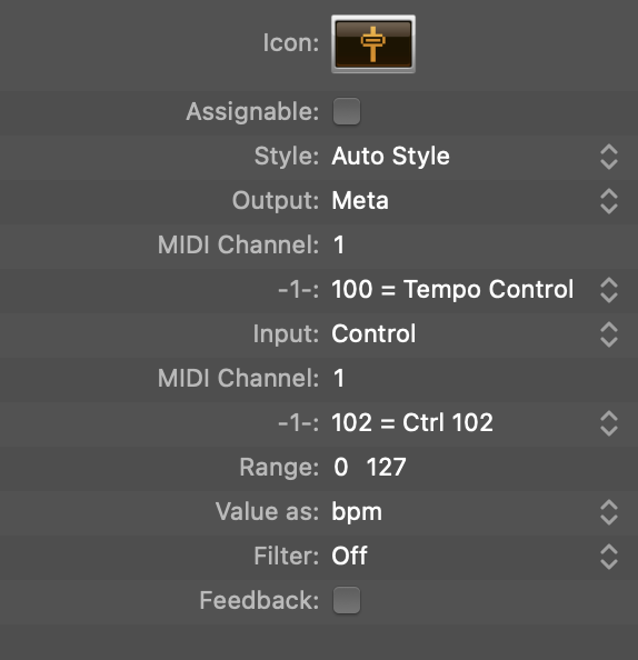 Logic Pro MIDI Environment with IAC Driver connected to Tempo